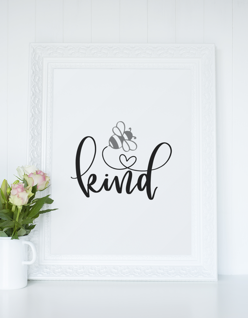 Load image into Gallery viewer, Bee Kind Bumble Bee 2022 Simple Bedroom Dressing Room Home Wall Decor Print by WinsterCreations™ Official Store
