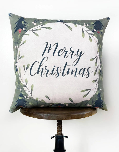 Load image into Gallery viewer, Beige Merry Christmas | Throw Pillow Cover | Christmas tree | Christmas Gifts | Room Decor | Mom Gift | Aaesthetic Room Decor by UniikPillows
