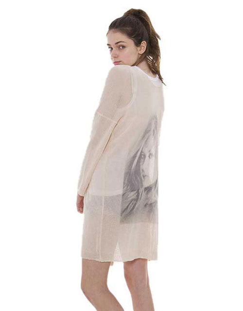 Load image into Gallery viewer, Solid Portrait Print on Back Cardigan by Madeline Love

