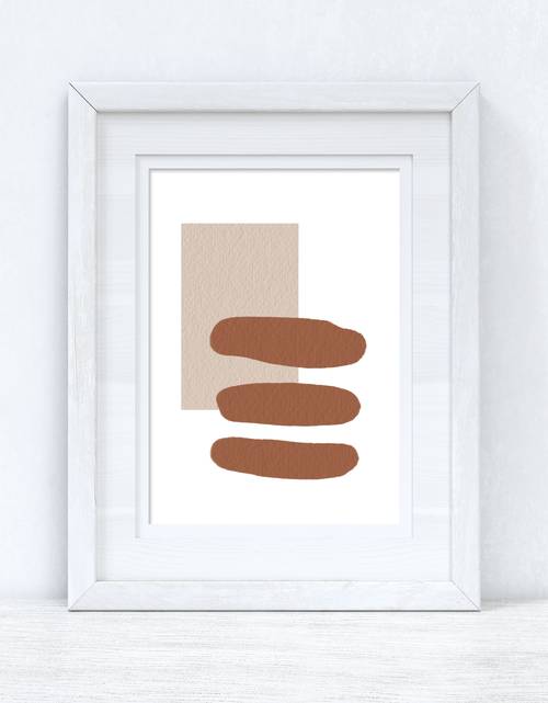 Load image into Gallery viewer, Beige &amp; Terracotta Brown Abstract 1 Colour Shapes Home Wall Decor Print by WinsterCreations™ Official Store
