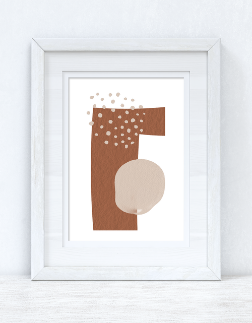 Load image into Gallery viewer, Beige &amp; Terracotta Brown Abstract 2 Colour Shapes Home Wall Decor Print by WinsterCreations™ Official Store
