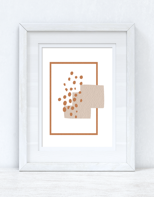 Load image into Gallery viewer, Beige &amp; Terracotta Brown Abstract 4 Colour Shapes Home Wall Decor Print by WinsterCreations™ Official Store
