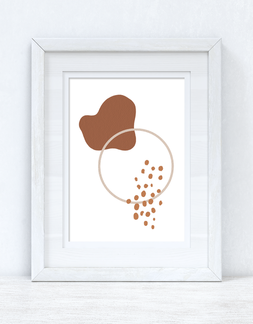 Load image into Gallery viewer, Beige &amp; Terracotta Brown Abstract 5 Colour Shapes Home Wall Decor Print by WinsterCreations™ Official Store
