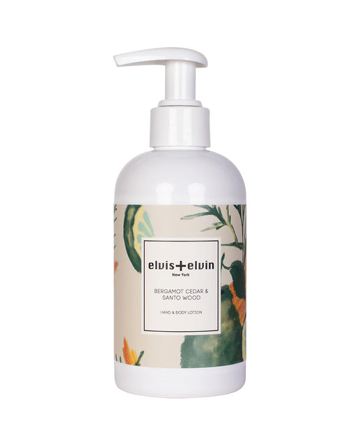 Load image into Gallery viewer, Hand &amp; Body Lotion - Bergamot Cedar &amp; Santo Wood by elvis+elvin
