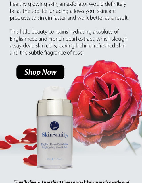 Load image into Gallery viewer, SkinSanity® English Rose Facial Exfoliator Brightening Skin Polish 0.5 oz by Best Clean Beauty
