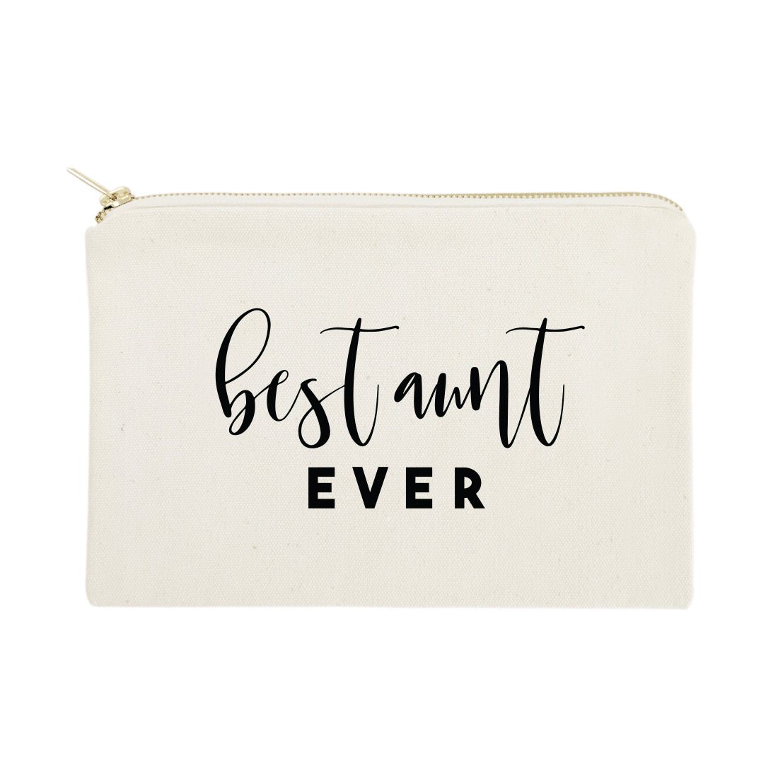 Best Aunt Ever Cotton Canvas Cosmetic Bag by The Cotton & Canvas Co.