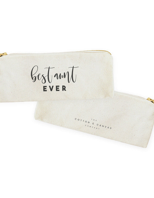 Load image into Gallery viewer, Best Aunt Ever Cotton Canvas Pencil Case and Travel Pouch by The Cotton &amp; Canvas Co.
