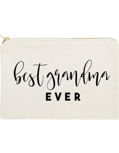 Load image into Gallery viewer, Best Grandma Ever Cotton Canvas Cosmetic Bag by The Cotton &amp; Canvas Co.
