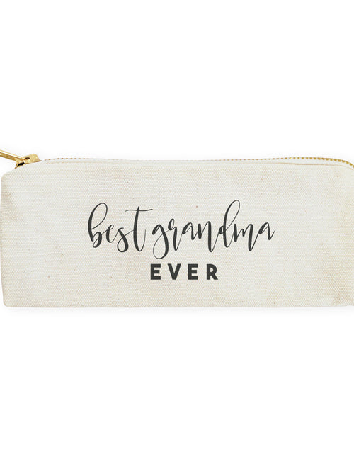 Load image into Gallery viewer, Best Grandma Ever Cotton Canvas Pencil Case and Travel Pouch by The Cotton &amp; Canvas Co.
