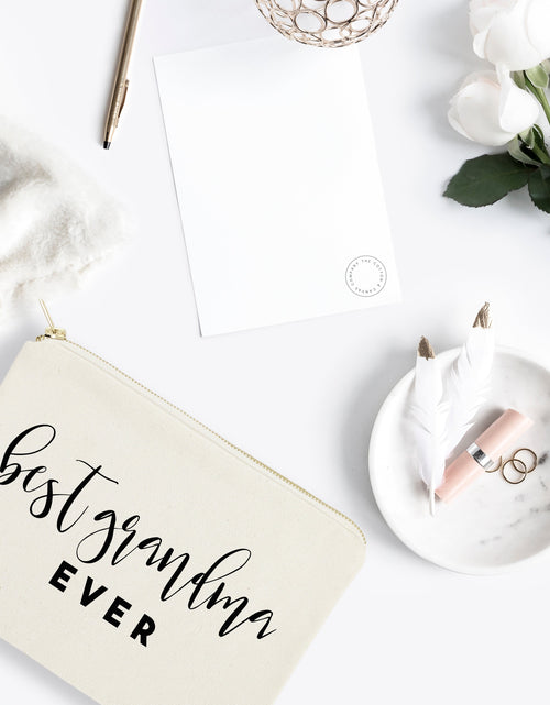 Load image into Gallery viewer, Best Grandma Ever Cotton Canvas Cosmetic Bag by The Cotton &amp; Canvas Co.
