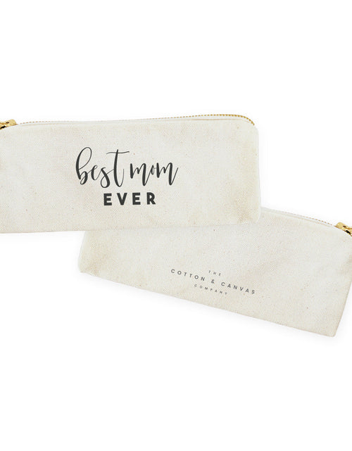 Load image into Gallery viewer, Best Mom Ever Cotton Canvas Pencil Case and Travel Pouch by The Cotton &amp; Canvas Co.
