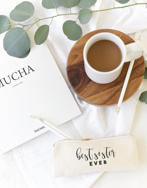 Load image into Gallery viewer, Best Sister Ever Cotton Canvas Pencil Case and Travel Pouch by The Cotton &amp; Canvas Co.

