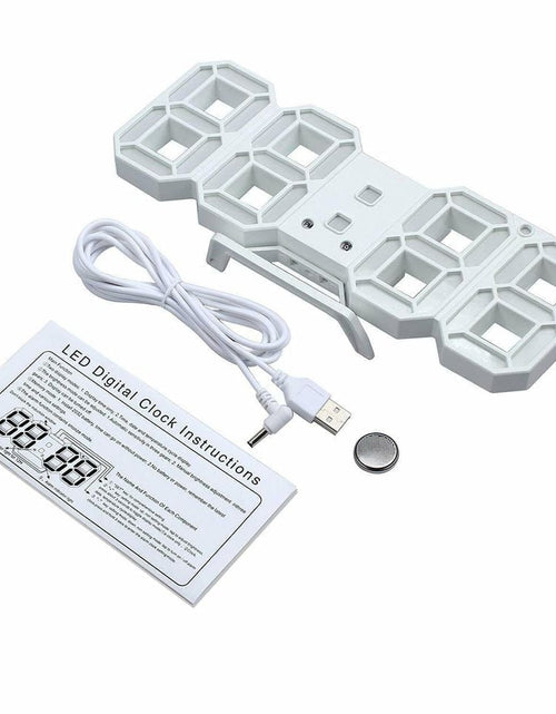 Load image into Gallery viewer, Digital 3D LED Wall/Desk Clock Alarm Big Digits Auto Brightness USB _mkpt44 by Js House
