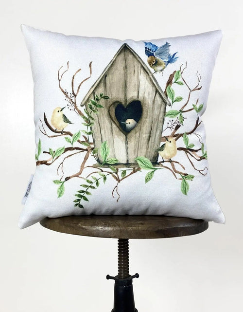 Load image into Gallery viewer, Bird House | Planter | Flower | Pillow Cover | Floral | Throw Pillow | Pillow | Bedroom Decor | Country Decor | Cute Home Decor | Gift by UniikPillows
