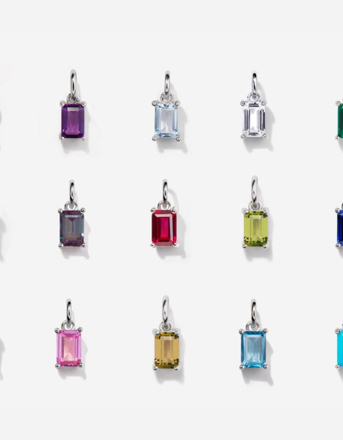 Load image into Gallery viewer, Birthstone Silver Necklace - March by Little Sky Stone
