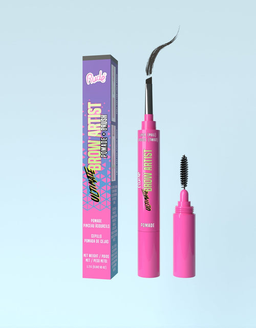 Load image into Gallery viewer, RUDE Ultimate Brow Artist Pomade and Brush - Black Brown
