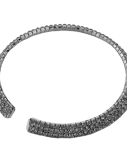 Load image into Gallery viewer, 3 Rows Rhinestone Open Choker Necklace by Madeline Love
