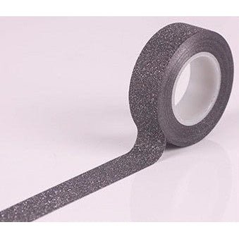 Load image into Gallery viewer, Black Glitter Washi Tape | Gift Wrapping and Craft Tape by The Bullish Store
