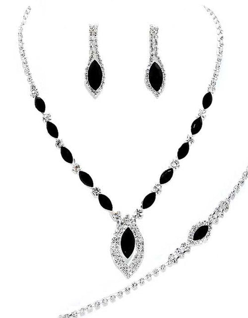 Load image into Gallery viewer, Marquise Rhinestone Necklace Jewelry Set by Madeline Love
