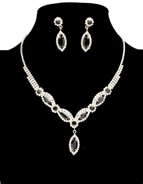 Load image into Gallery viewer, Marquise Stone Accented Rhinestone Necklace by Madeline Love
