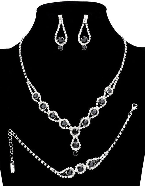 Load image into Gallery viewer, 3PCS Rhinestone Bubble Necklace Jewelry Set by Madeline Love
