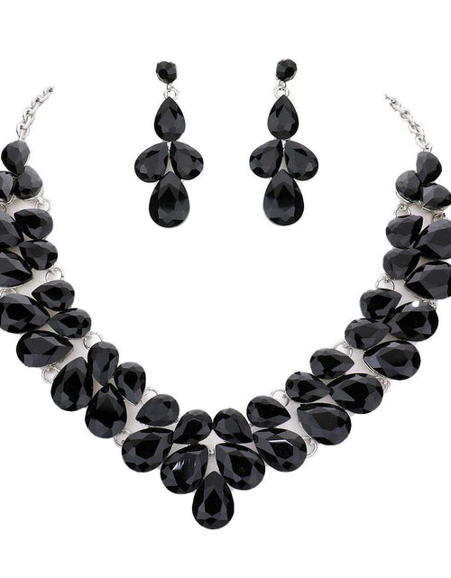 Load image into Gallery viewer, Teardrop Stone Cluster Evening Necklace by Madeline Love
