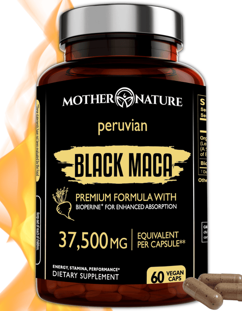 Load image into Gallery viewer, Black Maca Capsules 37,500 mg by Mother Nature Organics
