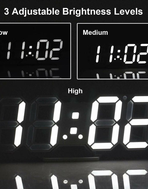 Load image into Gallery viewer, Digital 3D LED Wall/Desk Clock Alarm Big Digits Auto Brightness USB _mkpt44 by Js House
