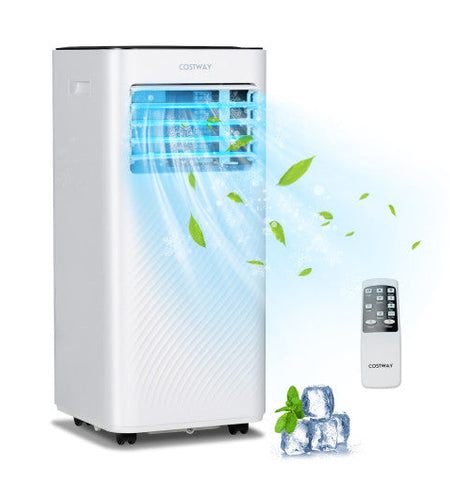 10000 BTU 4-in-1 Portable Air Conditioner with Dehumidifier and Sleep Mode-Black