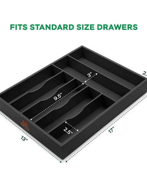 Load image into Gallery viewer, Silverware Tray Black by Royal Craft Wood
