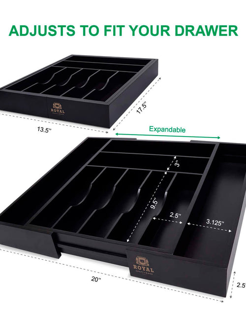 Load image into Gallery viewer, Black Silverware Tray by Royal Craft Wood
