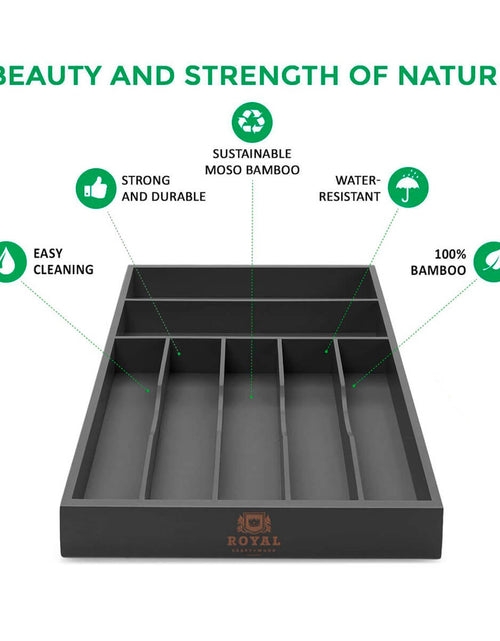Load image into Gallery viewer, Silverware Tray Black by Royal Craft Wood
