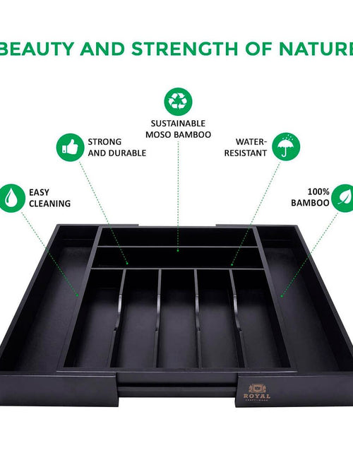 Load image into Gallery viewer, Black Silverware Tray by Royal Craft Wood
