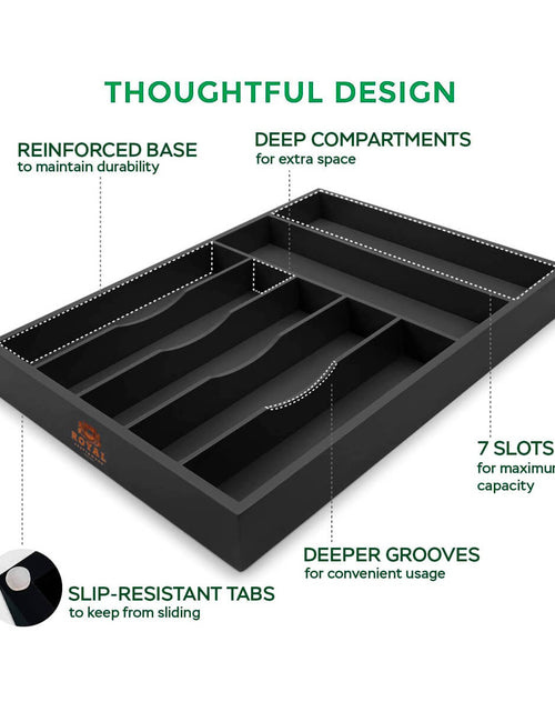 Load image into Gallery viewer, Silverware Tray Black by Royal Craft Wood
