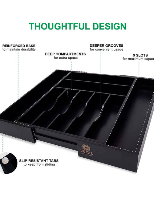 Load image into Gallery viewer, Black Silverware Tray by Royal Craft Wood
