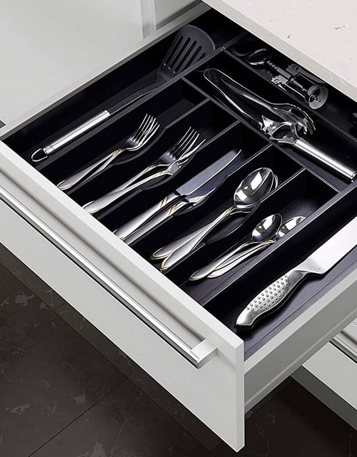 Load image into Gallery viewer, Black Silverware Tray by Royal Craft Wood
