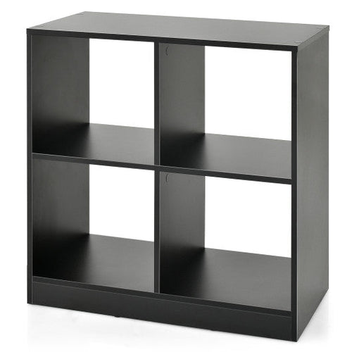 Load image into Gallery viewer, 4-Cube Kids Bookcase with Open Shelves-Black
