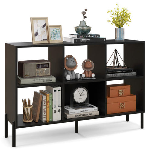 Load image into Gallery viewer, Open-Back Bookshelf with Drawer for Study-Black
