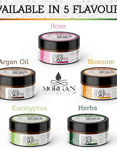 Load image into Gallery viewer, Moroccan Black Soap with Eucalyptus 8oz by Morgan Cosmetics
