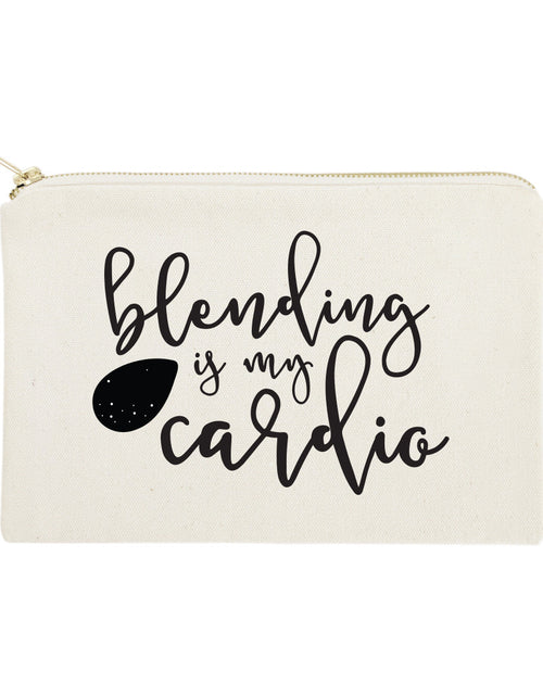 Load image into Gallery viewer, Blending is My Cardio Cotton Canvas Cosmetic Bag by The Cotton &amp; Canvas Co.
