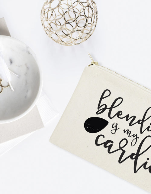 Load image into Gallery viewer, Blending is My Cardio Cotton Canvas Cosmetic Bag by The Cotton &amp; Canvas Co.
