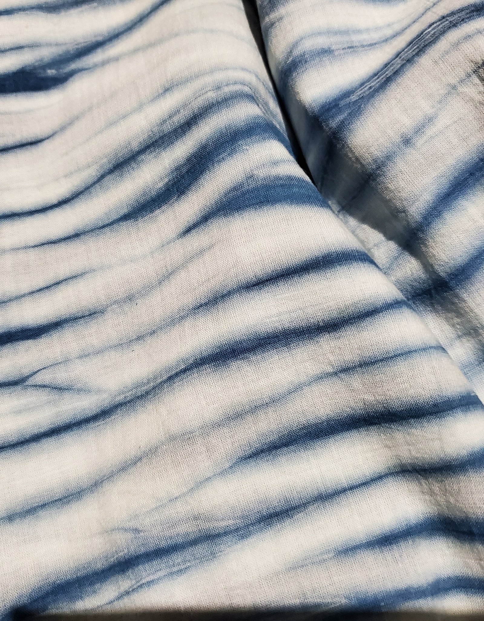 Indigo Dyed Hand Printed Cotton Fabric by OMSutra