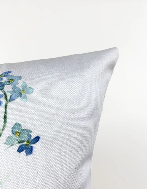 Load image into Gallery viewer, Blue Flowers | Planter | Throw Pillow | Spring Flowers | Pillow | Throw Pillow Covers | Farmhouse Throw Pillows | Flower Bed Decor | Pillows by UniikPillows
