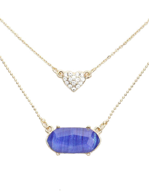 Load image into Gallery viewer, Heart Hexagon Bead Pendant Double Layered Necklace by Madeline Love
