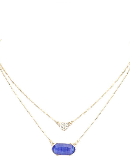 Load image into Gallery viewer, Heart Hexagon Bead Pendant Double Layered Necklace by Madeline Love
