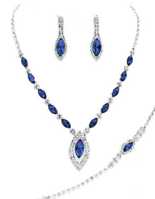 Load image into Gallery viewer, Marquise Rhinestone Necklace Jewelry Set by Madeline Love
