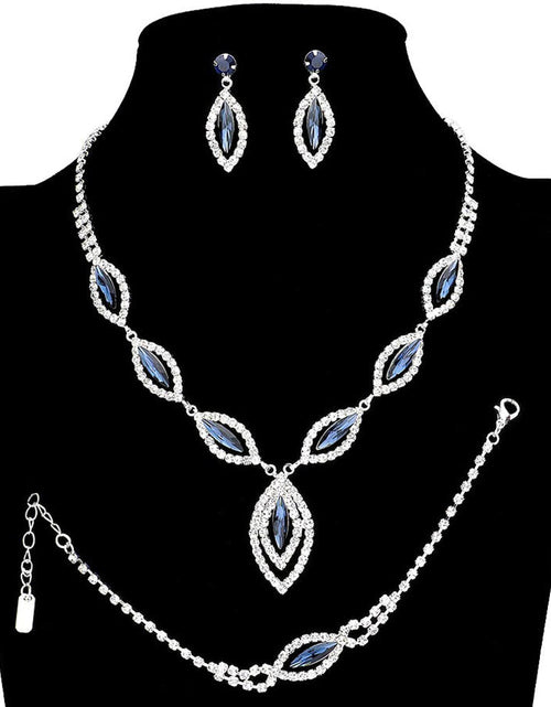 Load image into Gallery viewer, Marquise Rhinestone Necklace Jewelry Set by Madeline Love
