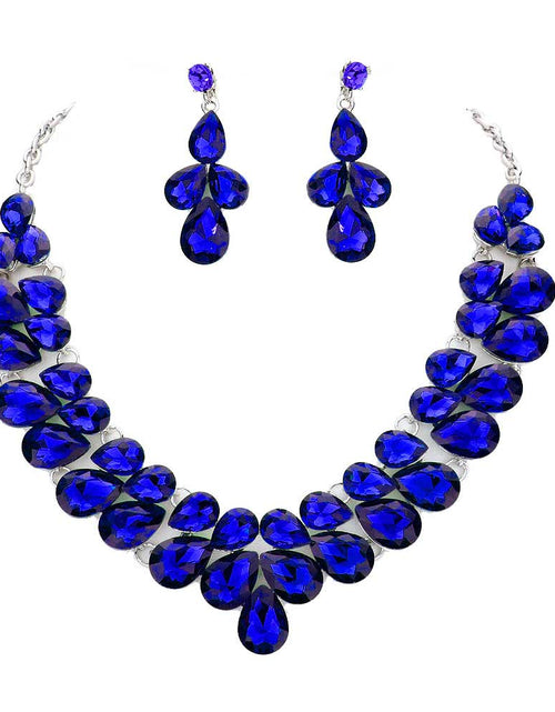 Load image into Gallery viewer, Teardrop Stone Cluster Evening Necklace by Madeline Love
