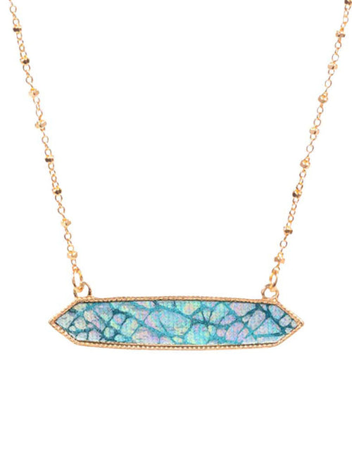 Load image into Gallery viewer, Trendy Patterned Hexagon Pendant Necklace by Madeline Love
