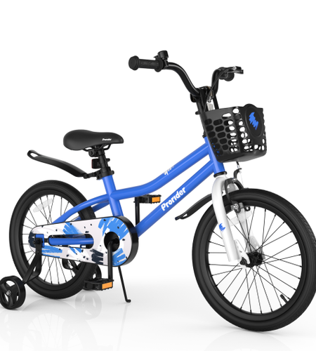 18 Feet Kids Bike with Removable Training Wheels-Blue